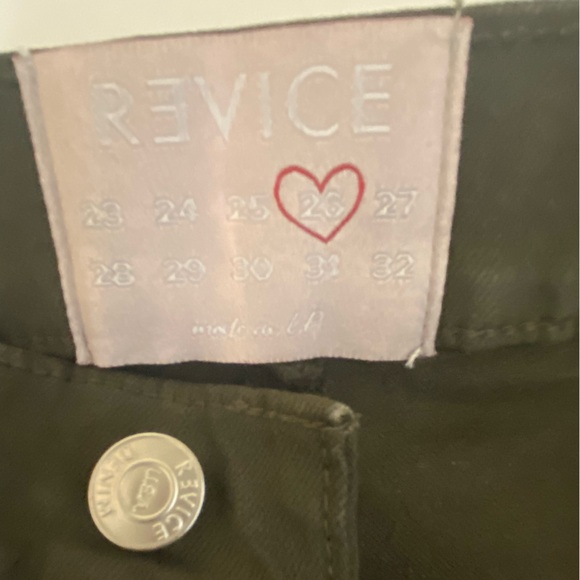 Revice - High Waist Wide Leg Flared Roller Girl Jeans Military Green - size 26 - Picture 4 of 9